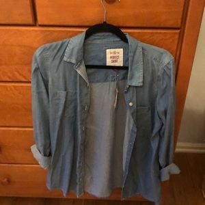 women’s denim button up shirt